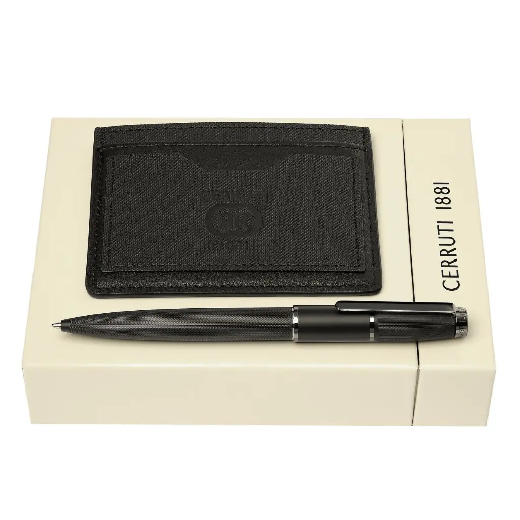 Coffret porte-cartes & stylo à bille Cerruti